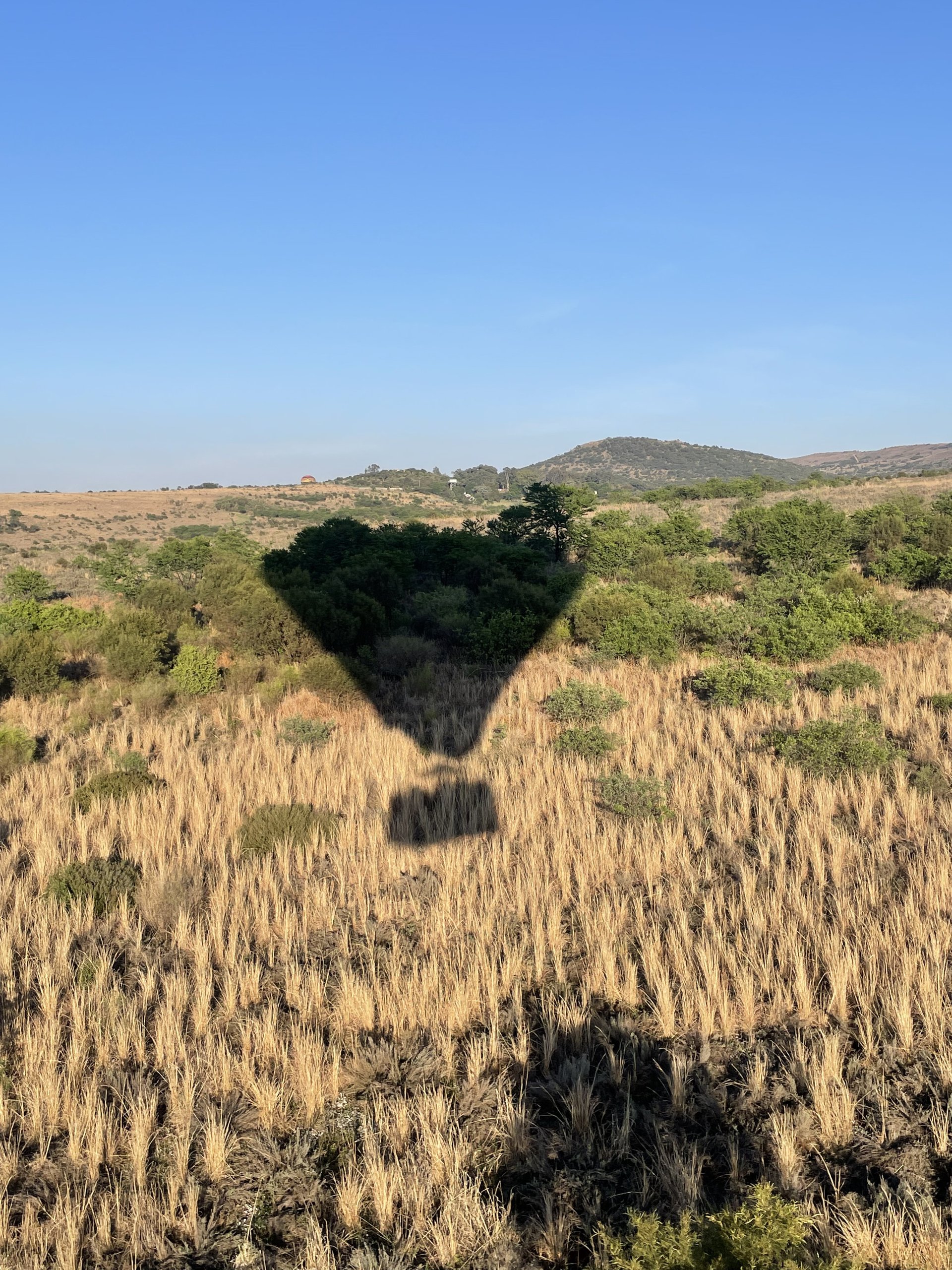 Aerial view of the Magaliesberg river gorge from the balloon