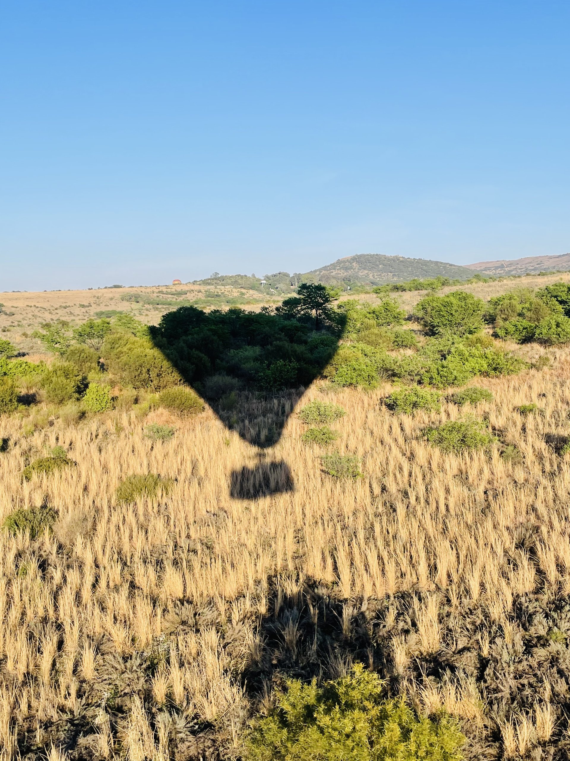 Aerial view of the Magaliesberg valley from the balloon