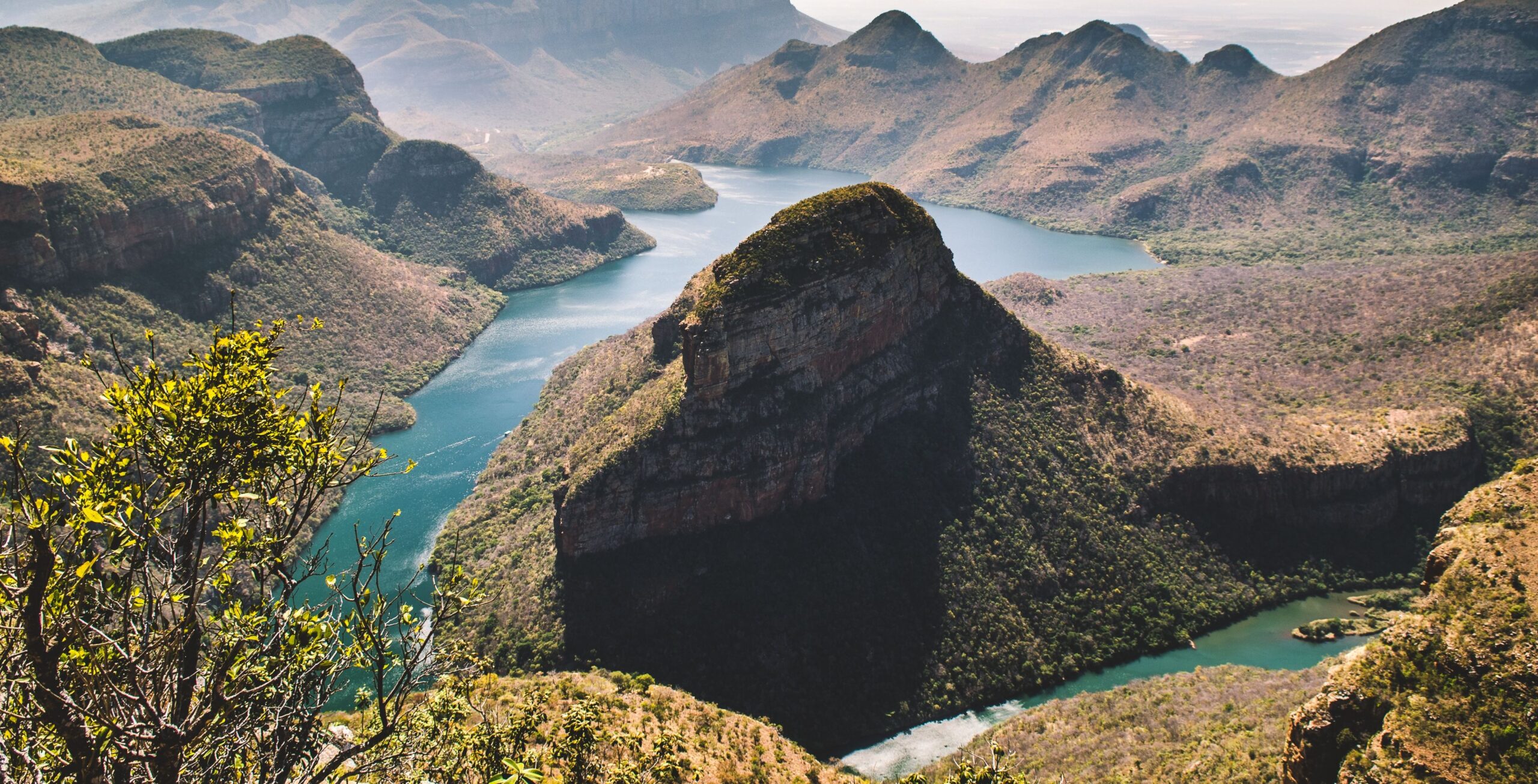 The green cliffs of the Blyde River Canyon on the Panorama Route